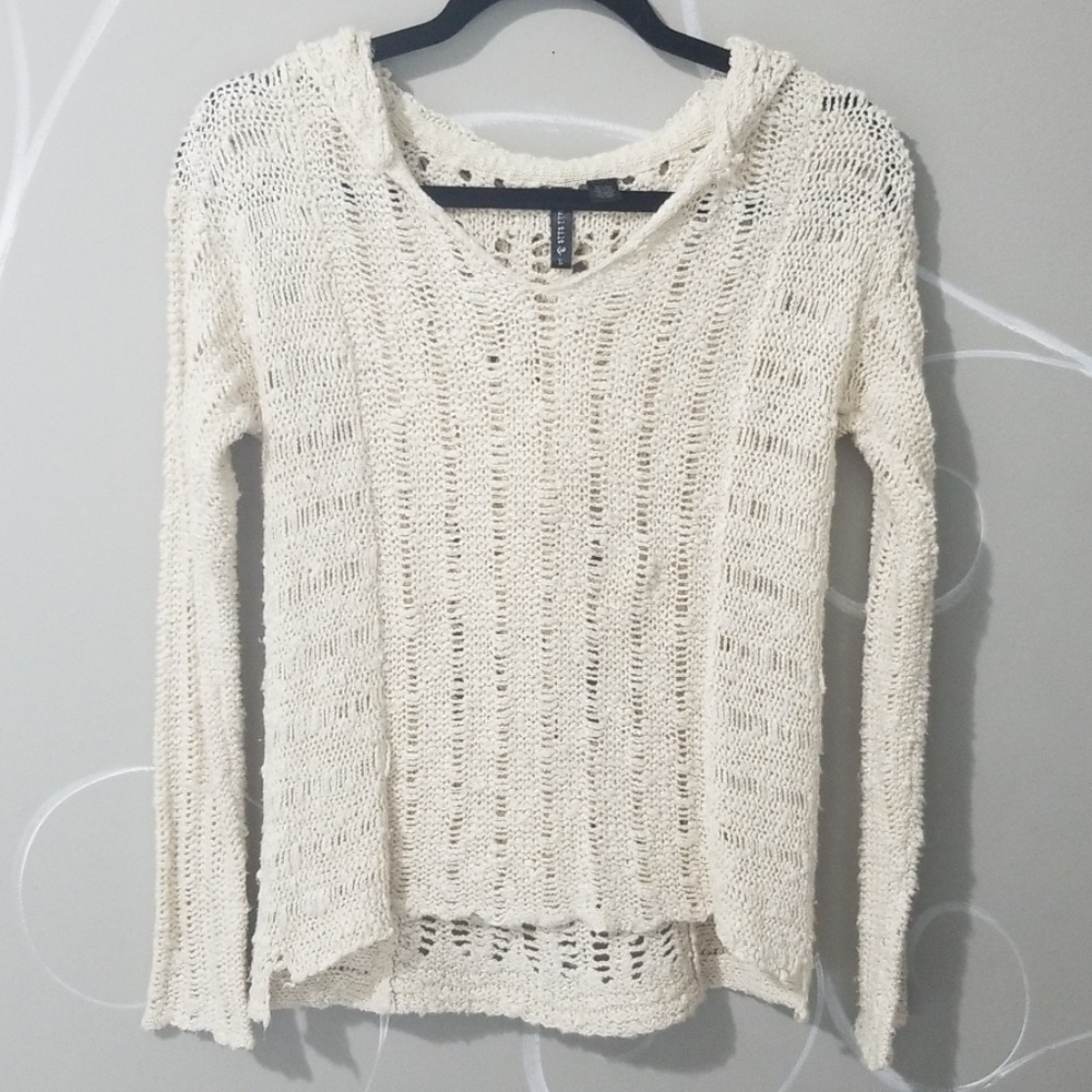 Holey (and lightly distressed) sweater with hood